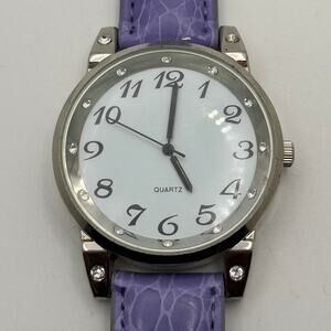 Silver & purple mens watch